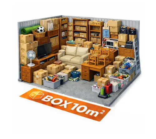 Box de stockage 10 m² : volume confortable pour déménagement et stockage longue durée