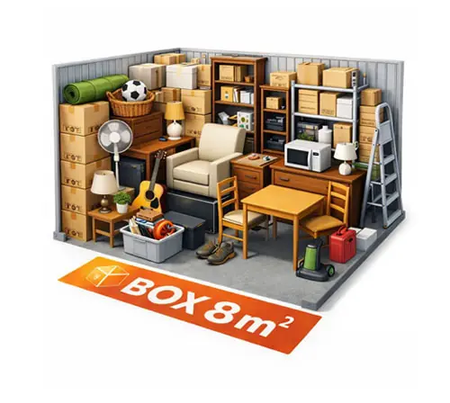 Box de stockage 8 m² : volume intermédiaire pour meubles et cartons