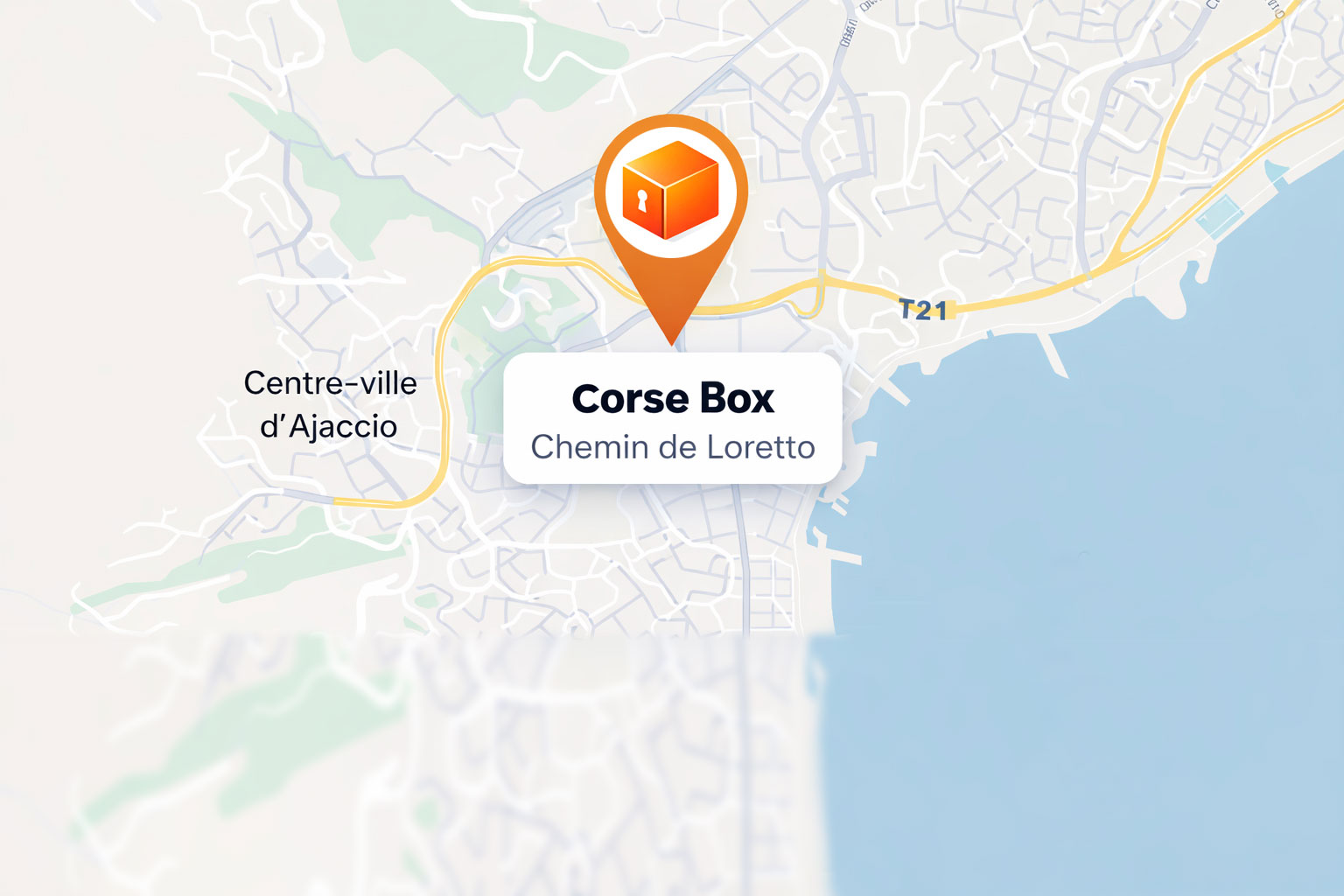 Localisation de Corse Box à Ajaccio – Quartier Loretto